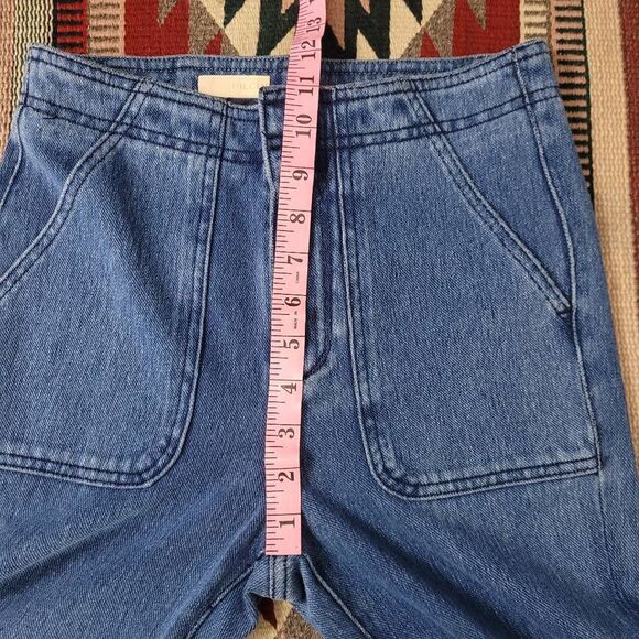 Pilcro The Icon Flare High Rise‎ Trouser Bootcut Jeans Sz 2 Cotton Boho Hippie - Picture 8 of 11